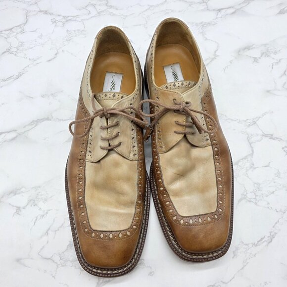 Mezlan Costa Wingtip Oxford Dress Shoes Mens 11.5 Brown Two Tone Leather Brogue main image 12